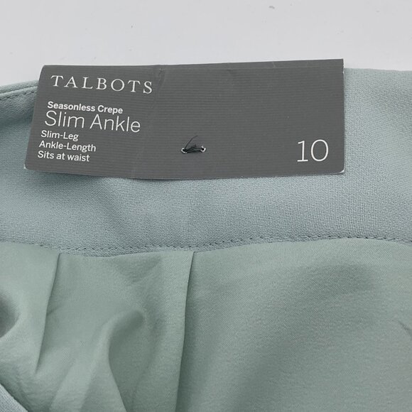 Talbots Seasonless Crepe Slim Ankle Dress Pants Side Zip Slash Pockets 10 NWT - Picture 5 of 7